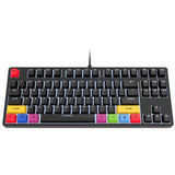 HXSJ L600 87 Tasten USB-C / Typ-C Kabelgebundene mechanische Tastatur mit rotem Schaft und cooler Hintergrundbeleuchtung