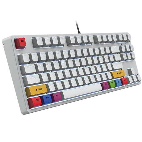 HXSJ L600 87 Keys USB-C / Type-C Wired Red Shaft Mechanical Keyboard with Cool Backlight - LYDARZ