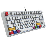 HXSJ L600 87 Tasten USB-C / Typ-C Kabelgebundene mechanische Tastatur mit rotem Schaft und cooler Hintergrundbeleuchtung