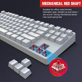 HXSJ L600 87 Tasten USB-C / Typ-C Kabelgebundene mechanische Tastatur mit rotem Schaft und cooler Hintergrundbeleuchtung