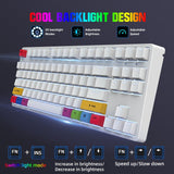 HXSJ L600 87 Tasten USB-C / Typ-C Kabelgebundene mechanische Tastatur mit rotem Schaft und cooler Hintergrundbeleuchtung