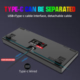 HXSJ L600 87 Tasten USB-C / Typ-C Kabelgebundene mechanische Tastatur mit rotem Schaft und cooler Hintergrundbeleuchtung
