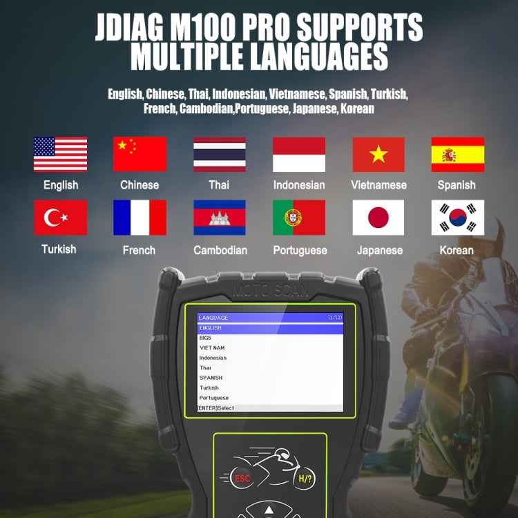 JDiag M100 PRO Intelligent Motorcycle Electronic Fuel Injection System Diagnostic Instrument, Fully Equipped Version, JDiag M100 PRO