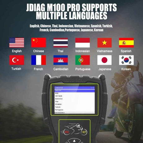 JDiag M100 PRO Intelligent Motorcycle Electronic Fuel Injection System Diagnostic Instrument, Fully Equipped Version, JDiag M100 PRO