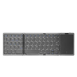 B089T Foldable Bluetooth Keyboard Rechargeable with Touchpad, B089T(Grey)