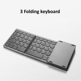 B089T Foldable Bluetooth Keyboard Rechargeable with Touchpad, B089T(Grey)