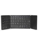 B089T Foldable Bluetooth Keyboard Rechargeable with Touchpad, B089T(Grey)