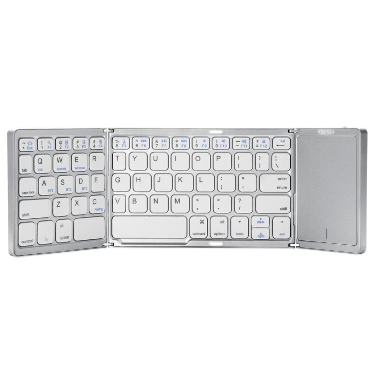 B089T Foldable Bluetooth Keyboard Rechargeable with Touchpad, B089T(Grey)