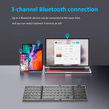 Teclado Bluetooth plegable B089T con panel táctil: recargable y portátil