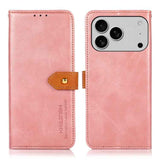 KHAZNEH Dual-color Cowhide Texture Flip Leather Phone Case