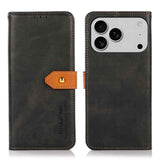 KHAZNEH Dual-color Cowhide Texture Flip Leather Phone Case