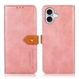KHAZNEH Dual-color Cowhide Texture Flip Leather Phone Case