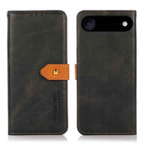 KHAZNEH Dual-color Cowhide Texture Flip Leather Phone Case