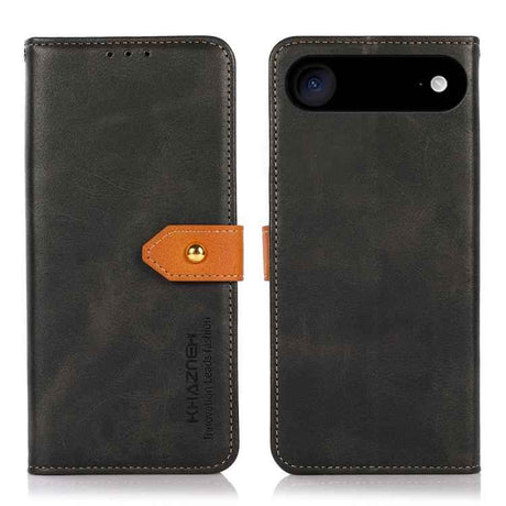 KHAZNEH Dual-color Cowhide Texture Flip Leather Phone Case
