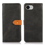 KHAZNEH Dual-color Cowhide Texture Flip Leather Phone Case
