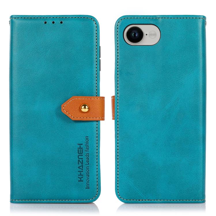 KHAZNEH Dual-color Cowhide Texture Flip Leather Phone Case