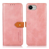 KHAZNEH Dual-color Cowhide Texture Flip Leather Phone Case