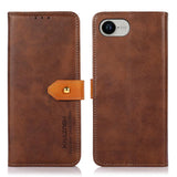 KHAZNEH Dual-color Cowhide Texture Flip Leather Phone Case
