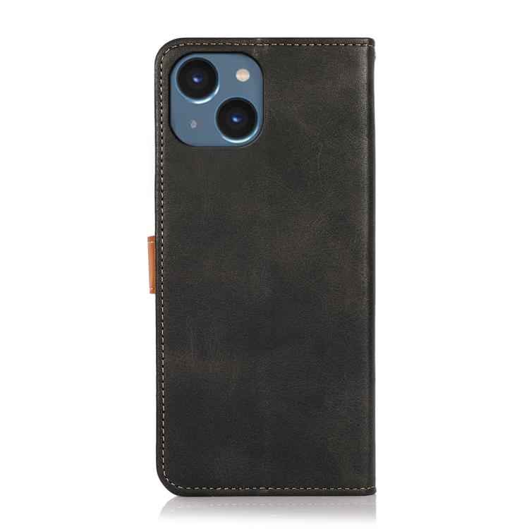 KHAZNEH Dual-color Cowhide Texture Flip Leather Phone Case
