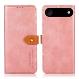 KHAZNEH Dual-color Cowhide Texture Flip Leather Phone Case