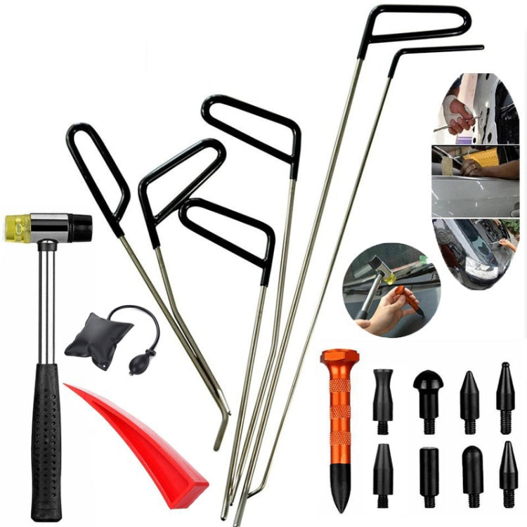 Kit de reparación de abolladuras para coche Q1 18 en 1: herramientas para eliminar granizo sin pintura con ganchos y varillas