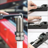 Herramienta universal para medir la distancia entre bujías de coche con calibre de espesores para bujías de 10 mm, 12 mm, 14 mm y 16 mm.