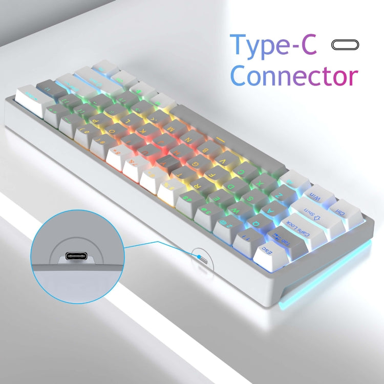 Teclado mecánico AULA F3261 RGB - Tipo C, con cable, 61 teclas intercambiables en caliente e iluminación RGB
