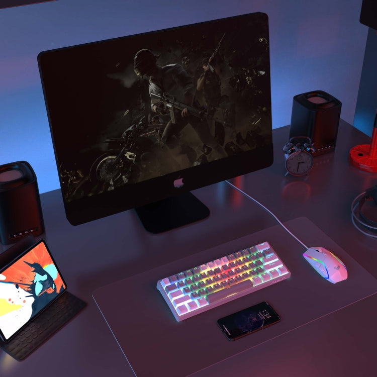 Teclado mecánico AULA F3261 RGB - Tipo C, con cable, 61 teclas intercambiables en caliente e iluminación RGB