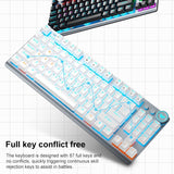 AULA F3001 Backlit 87 Keys Wired/Wireless/Bluetooth Three Model Mechanical Gaming Keyboard