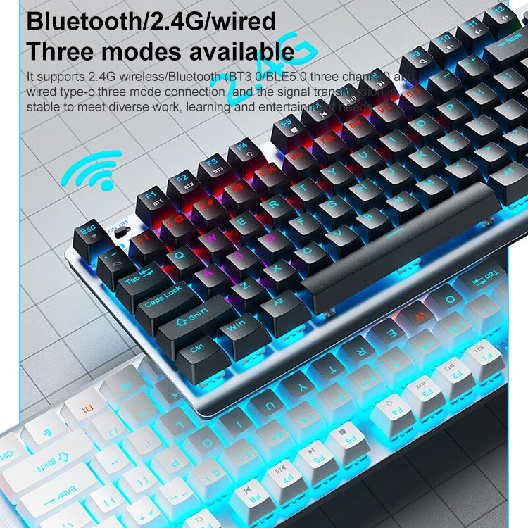 AULA F3001 Backlit 87 Keys Wired/Wireless/Bluetooth Three Model Mechanical Gaming Keyboard