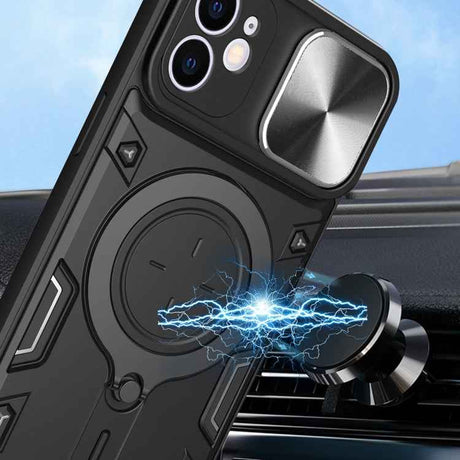 CD Texture Sliding Camshield Magnetic Holder Phone Case