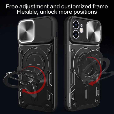 CD Texture Sliding Camshield Magnetic Holder Phone Case