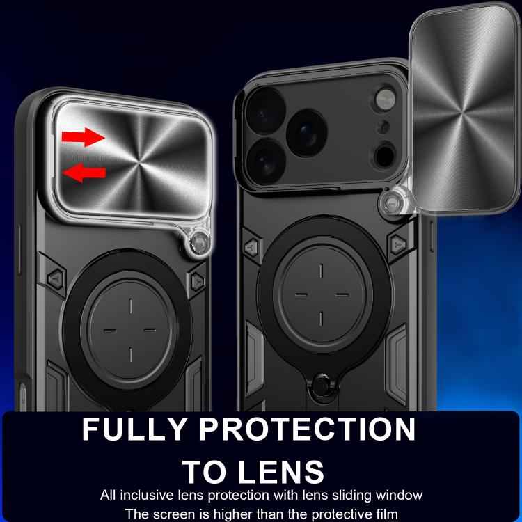 CD Texture Sliding Camshield Magnetic Holder Phone Case