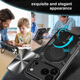 CD Texture Sliding Camshield Magnetic Holder Phone Case