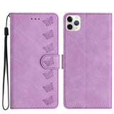Seven Butterflies Embossed Leather Phone Case