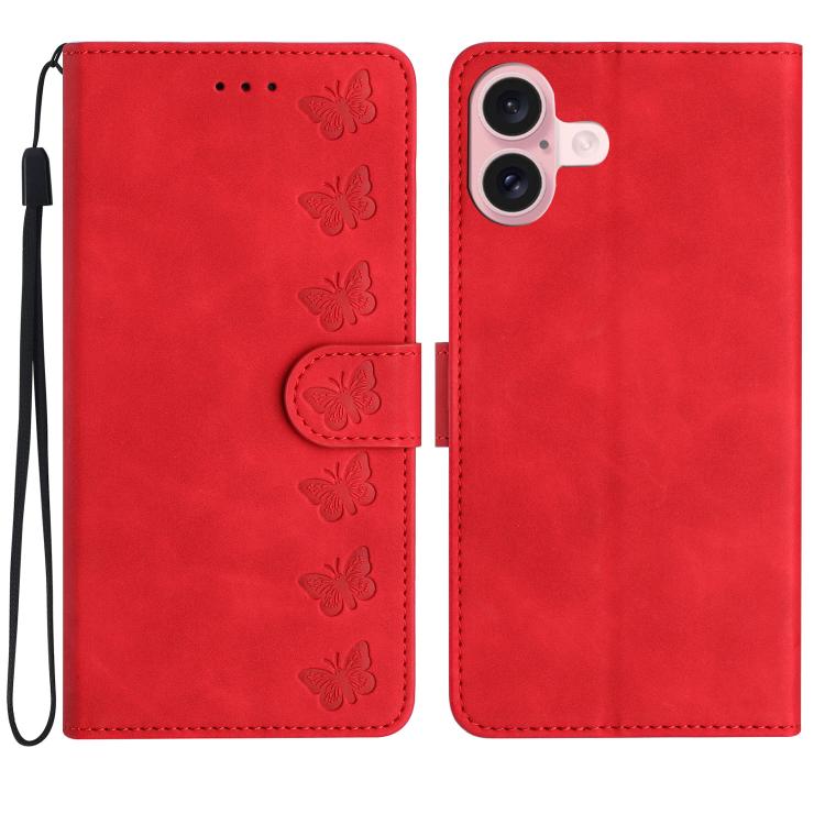 Seven Butterflies Embossed Leather Phone Case