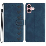 Seven Butterflies Embossed Leather Phone Case