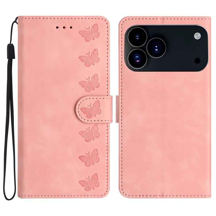 Seven Butterflies Embossed Leather Phone Case