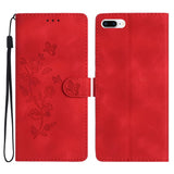 Flower Butterfly Embossing Pattern Leather Phone Case