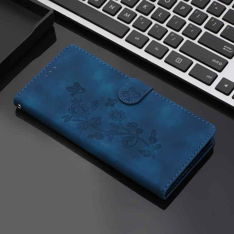 Flower Butterfly Embossing Pattern Leather Phone Case