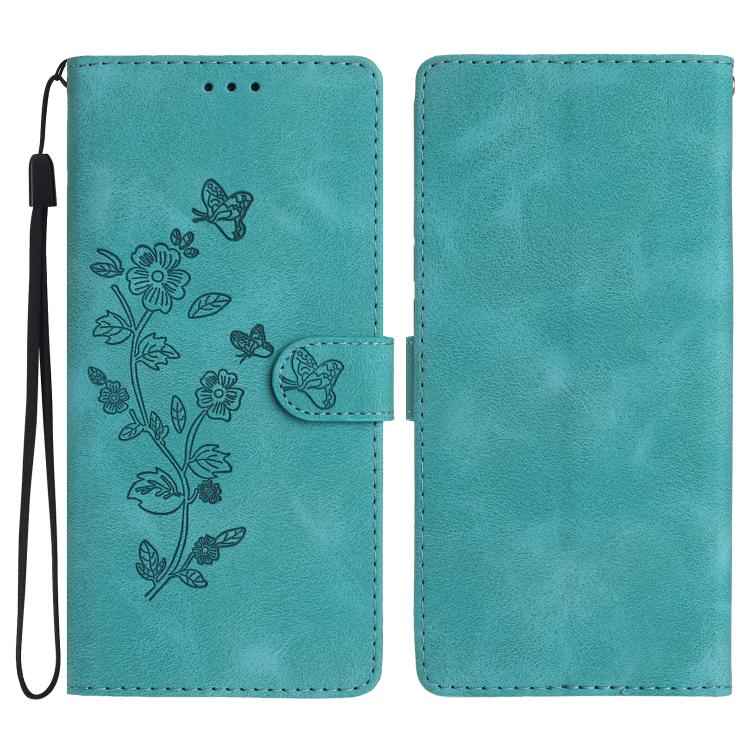 Flower Butterfly Embossing Pattern Leather Phone Case