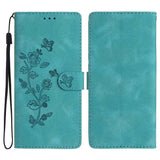 Flower Butterfly Embossing Pattern Leather Phone Case
