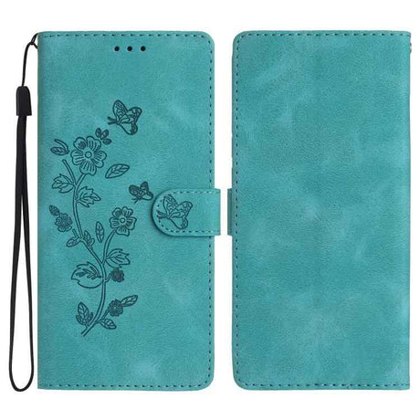 Flower Butterfly Embossing Pattern Leather Phone Case