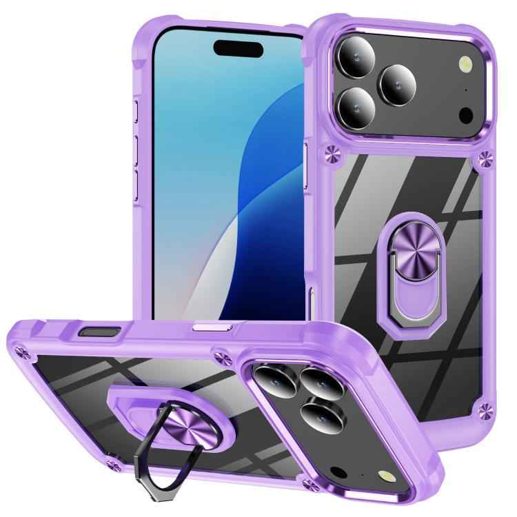 TPU + PC Lens Protection Phone Case with Ring Holder