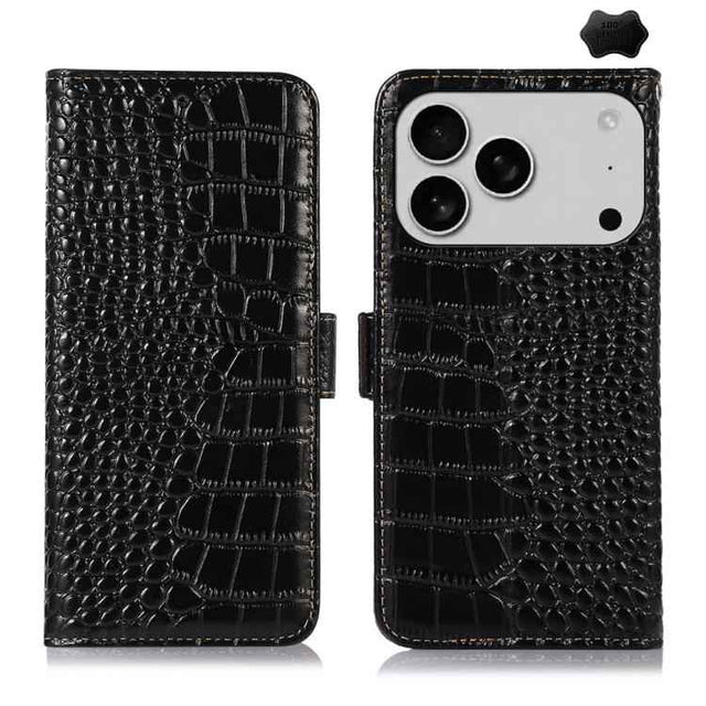Crocodile Top Layer Cowhide Leather Phone Case