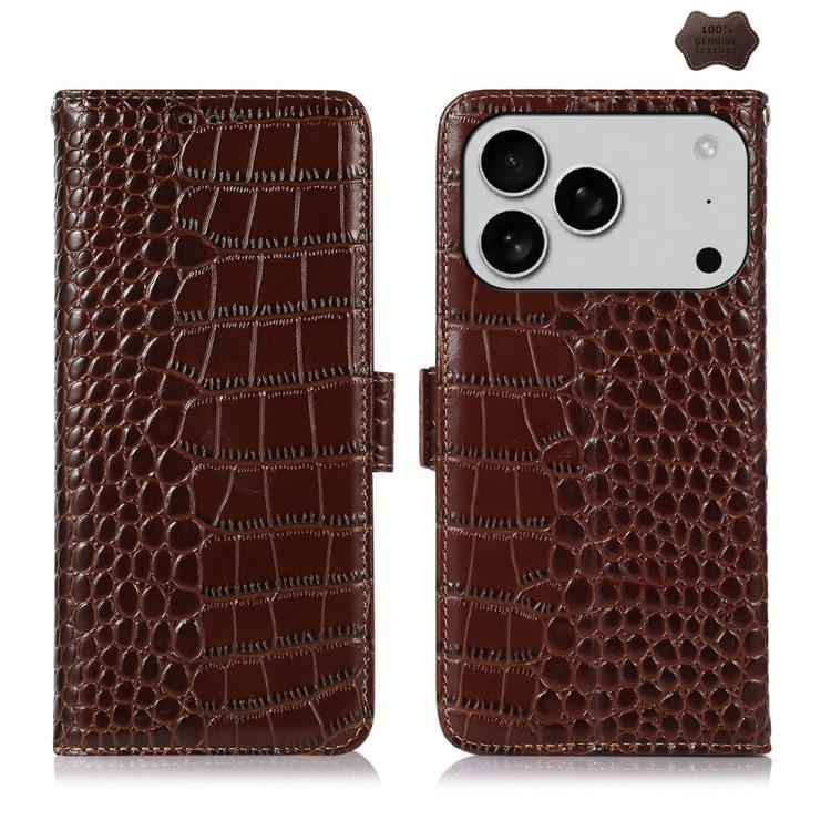 Crocodile Top Layer Cowhide Leather Phone Case