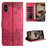 Cat Embossing Pattern Leather Phone Case with Lanyard