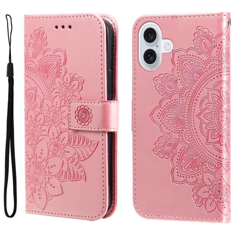 Seven-petal Flowers Embossing Leather Phone Case