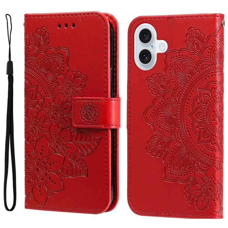 Seven-petal Flowers Embossing Leather Phone Case