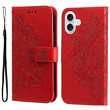 Seven-petal Flowers Embossing Leather Phone Case